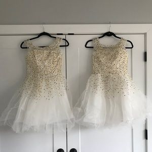 Gold glitter bridesmaid or formal dress
